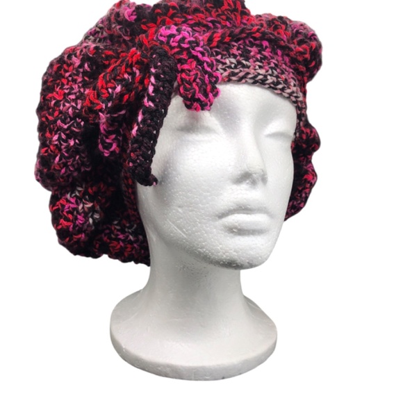 Hodgy Bonnet Handmade Crochet Colorful Strawbery Jam Adjustable with Tie M/L main image 9